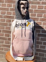 blonT-Hoodie-100% Katoen-antraciet/wit/roze-maat XXL