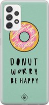 Samsung A52s hoesje siliconen - Donut worry | Samsung Galaxy A52s case | mint | TPU backcover transparant