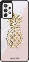 Samsung a52s hoesje - Ananas | Samsung Galaxy A52 5G case | Hardcase backcover zwart