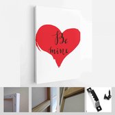 Happy Valentine's Day set kaarten. Handgetekende romantische belettering - Modern Art Canvas - Verticaal - 1626620938