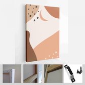 Set achtergronden voor social media platform, banner met abstracte vormen, fruit, bladeren en vrouwenvorm - Modern Art Canvas - Verticaal - 1646792278