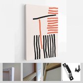 Onlinecanvas - Schilderij - Creatieve Minimalistische Handgeschilderde Wanddecoratie. Briefkaart Brochureontwerp Art Verticaal - Multicolor - 115 X 75 Cm