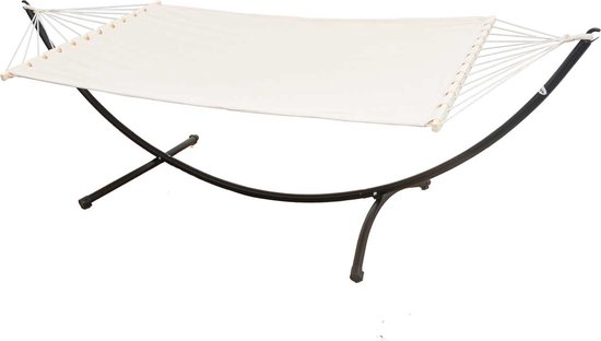 Dubbele Hangmat met Frame tot 120kg - 200x120 Metalen Tuin Standaard - Basis voor Outdoor