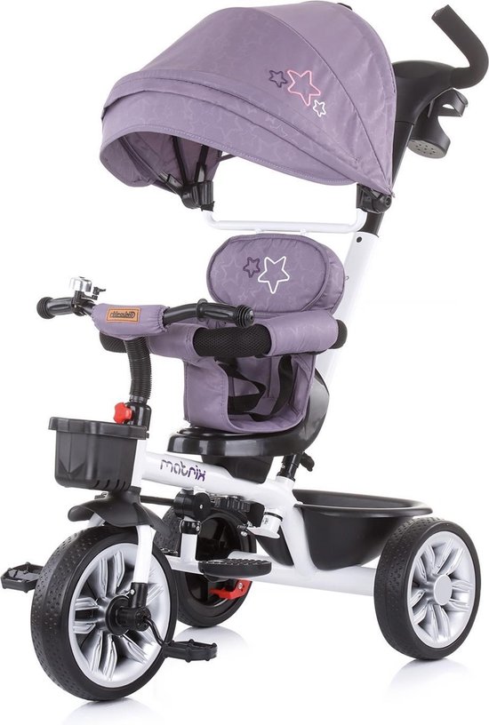 PROMETHEUS BICYCLES Fietsduwstang Voor Kinderfiets - Paars, 3-Delig, Antislip & Universeel