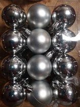 Onbreekbare kerstballen - zilver - 24 stuks - 4 cm