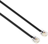 Telefoonkabel - RJ11 - 4-aderig - 0.5 meter - Zwart - Allteq