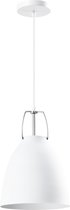 QUVIO Hanglamp industrieel - Lampen - Plafondlamp - Verlichting - Verlichting plafondlampen - Keukenverlichting - Lamp - E27 Fitting - Met 1 lichtpunt - Voor binnen - Aluminium - Metaal - D 20 cm - Wit
