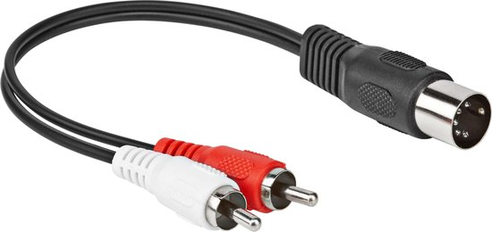 Câble DIN vers tulp | 0,2 mètre | Noir | Allteq | bol.com