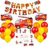 Brandweer verjaardag thema - rood oranje geel - versiering feestpakket