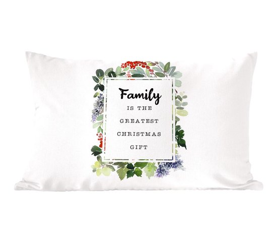 Sierkussens - Kussentjes Woonkamer - 50x30 cm - Planten - Kerst - Quote - Familie - Kerstversiering - Kerstdecoratie voor binnen - Woonkamer
