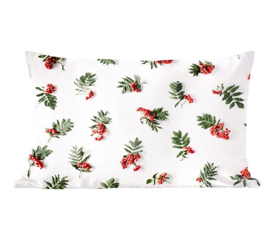Sierkussens - Kussentjes Woonkamer - 50x30 cm - Winter - Mistletoe - Rood - Kerstversiering - Kerstdecoratie voor binnen - Woonkamer