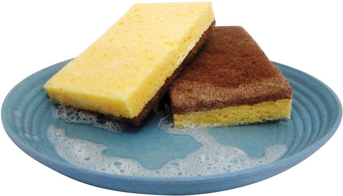 Goedkoopste 2 stuks cellulose kokos afwasspons - Natuurlijk spons - Afwasspons - Schuurspons - Ecologisch