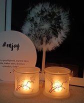 Windlicht mat glas - Fragrance and Living - takken - Sfeer - kaarsen - waxinelicht