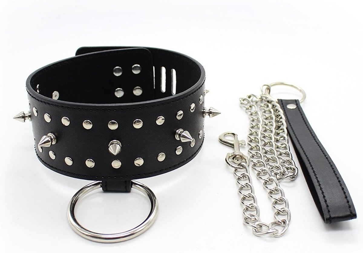 Tepelklemmen met halsband en slot - zwart