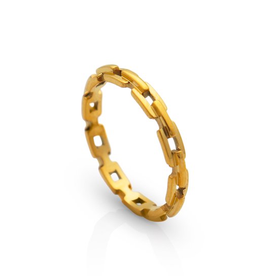 Schitterende Gold Plated Platte Schakel Ring