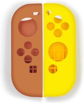 Siliconen Joy-Con hoesjes - Bruin Geel - Geschikt voor Nintendo Joy-Cons
