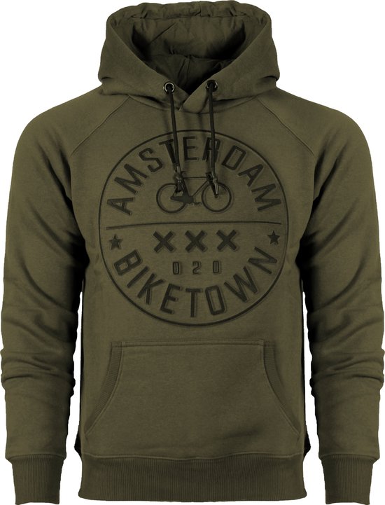 Fox Originals Army Groen Brixton Bike Embossed Hooded Sweater Amsterdam Maat M