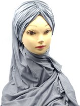 Prachtige Grijze blauwe hoofddoek, mooie hijab.