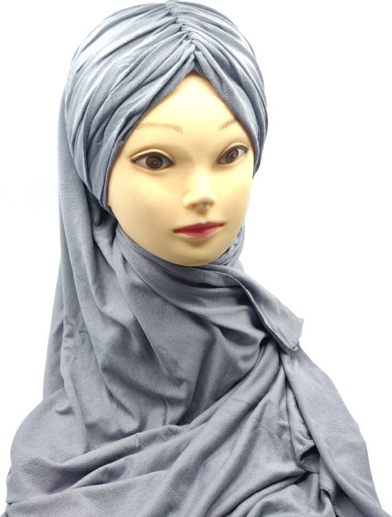 Prachtige Grijze blauwe hoofddoek, mooie hijab. | bol.com