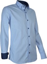 Giovanni Capraro Overhemd | heren overhemd | Blauw met stipjes | XL