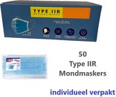 30 Stuks Blauwe IIR Mondkapjes | Per Stuk Verpakt | In Doos | Type IIR Chirurgische Mondmaskers