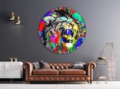 Textirieur Muurcirkel Dibond Colourful Lion 40CM