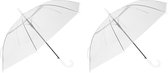 2x Qualux Transparante Paraplu  – Opvouwbaar - Ø 99 cm - Doorzichtige Paraplu