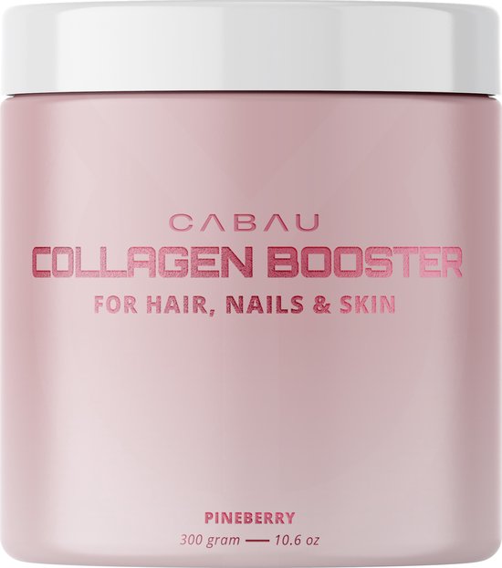 Cabau Lifestyle - Collageen Booster - Collageen Poeder: voor gezonde huid, haar en nagels - Pineberry - 300 gram - Collagen supplement - Voor iedere dag - Straal als nooit tevoren