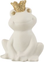 J-Line Kikker Kroon Porselein Wit/Goud Small Set van 8 Stuks