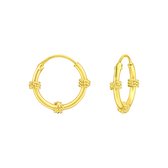 Oorbellen ''bali hoops'' gold plated on 925 sterling silver, 12mm