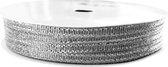 Metallic Glitter Zilver Lint 3mm (0,3cm) | Smal Lint | Zilver Organza | Kerst Lint | Cadeau Lint | Rol 22,85 Meter