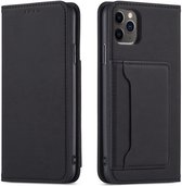 Mobiq - Magnetic Fashion Wallet Case iPhone 13 - zwart