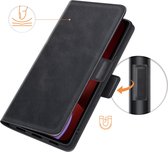 Mobiq - PU Lederen Wallet Hoesje met Sluiting iPhone 13 Mini - zwart