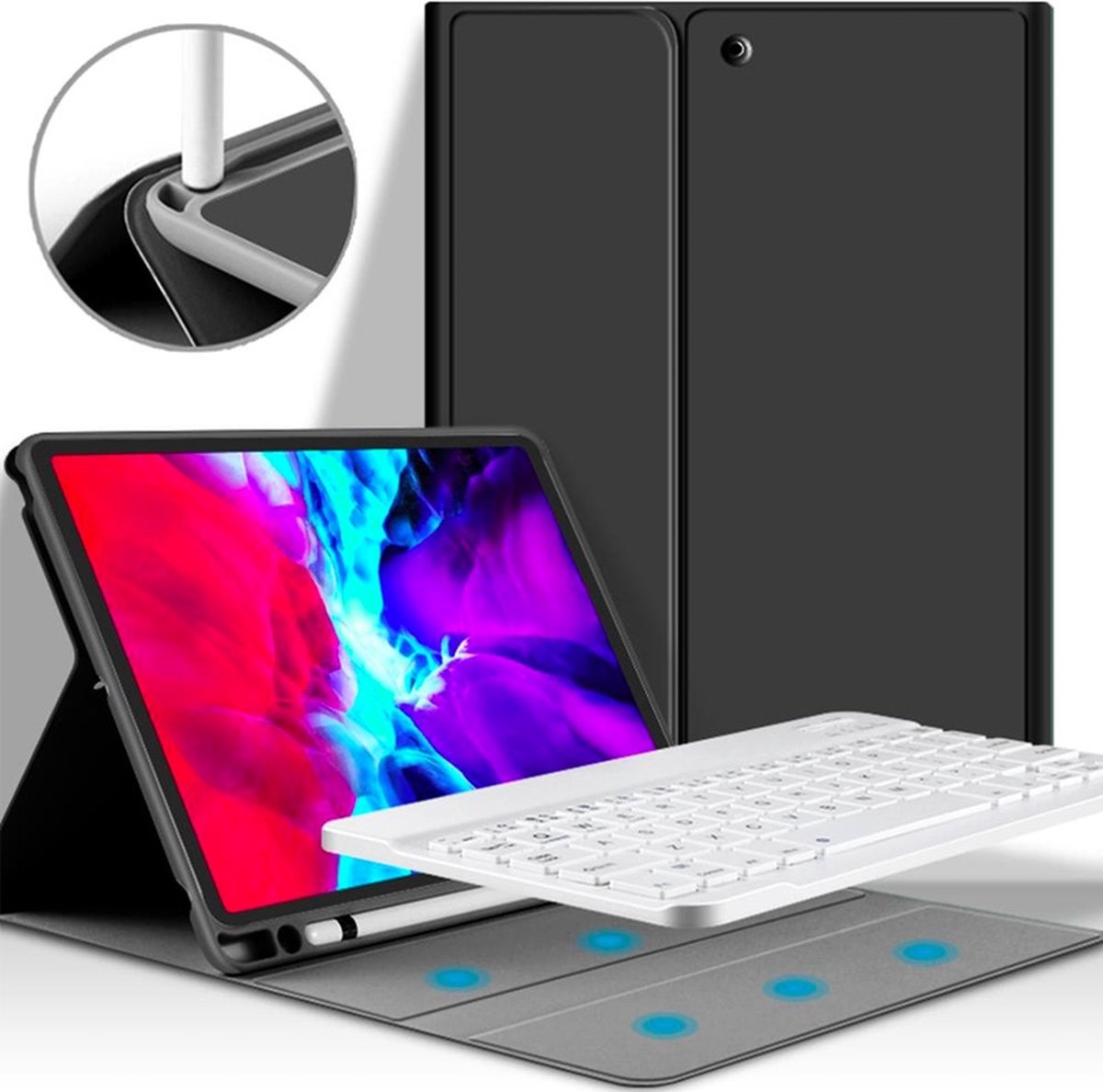 Mobiq - geschikt voor iPad Mini 6 (2021) Hoes met Toetsenbord - zwart