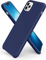 iPhone 11 Pro Max Hoesje Siliconen - Soft Touch Telefoonhoesje - iPhone 11 Pro Max Silicone Case met zachte voering - Mobiq Liquid Silicone Case Hoesje iPhone 11 Pro Max blauw