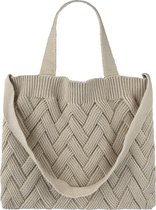 Schoudertas - Shopper - Gevlochten - Beige - Fashion