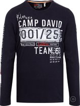 Camp David ® T-Shirt met vintage prints, donkerblauw