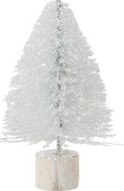 J-Line Kerstboom Deco Glitter Wit Small Set van 12 Stuks