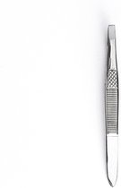 BeautyTools Epileerpincet PRECISION - Pincet met Rechte Bek Voor Wenkbrauwen - Silver - Tweezers (8.5 cm) - Inox (BT-2137)