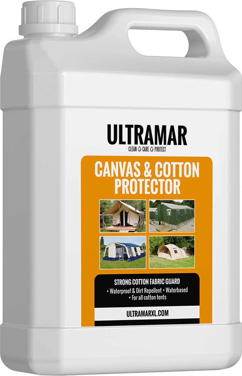 Ultramar - Canvas & Cotton Protector 5L - Sterk Impregneermiddel voor Katoen, Canvas Tentdoek - Waterdicht - Waterafstotend - Ultramar