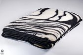 FAST WooL - wollen deken - 160/200 - zwart wit