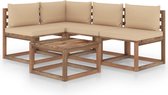 Decoways - 5-delige Loungeset met beige kussens