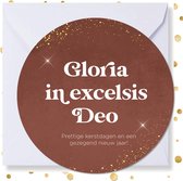 Kerstkaart rond 'Gloria in excelsis Deo' - 10 stuks - met enveloppen - kerstkaarten