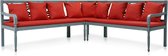 Decoways - 3-delige Loungeset massief acaciahout grijs en rood
