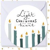 Kerstkaart rond ‘Light of Christmas’ - 10 stuks -met enveloppen - kerstkaarten