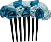 Jessidress® Insteekkammen Dames Haarschuifje met Satijnen Bloemen Haarspeld Dames Haarkam Haarclip Haarbloemen - Mint/Groen