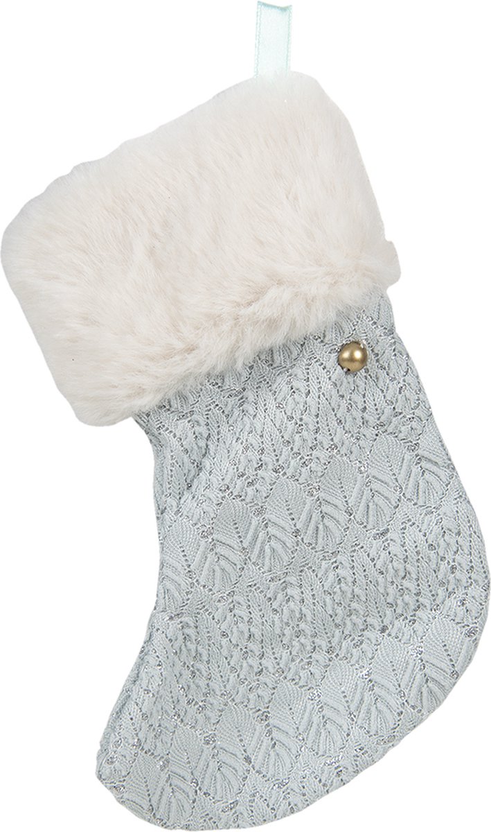 Clayre & Eef Kerstsok 17 cm Blauw Synthetisch