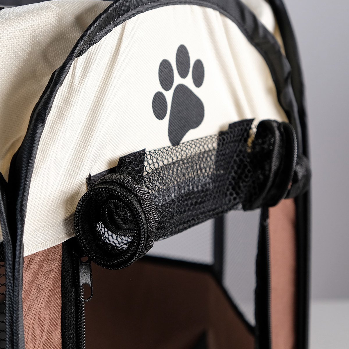 Yaheetech Puppyren 6-delig, 120 cm hoog, puppyren met automatische vergrendeling, opvouwbaar en ruimtebesparend, ideaal voor binnen en buiten, eenvoudige montage