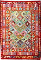 Kelim - Afghaanse kelim - vloerkleed - 207 x 289 cm -  handgeweven - 100% wol - handgesponnen wol