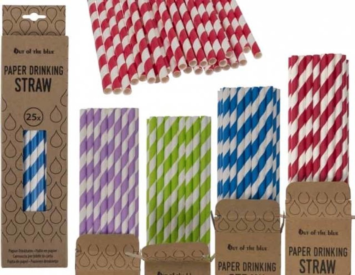 Rietjes - Papier - 1 doosje van 25st. - Willekeurig geleverd